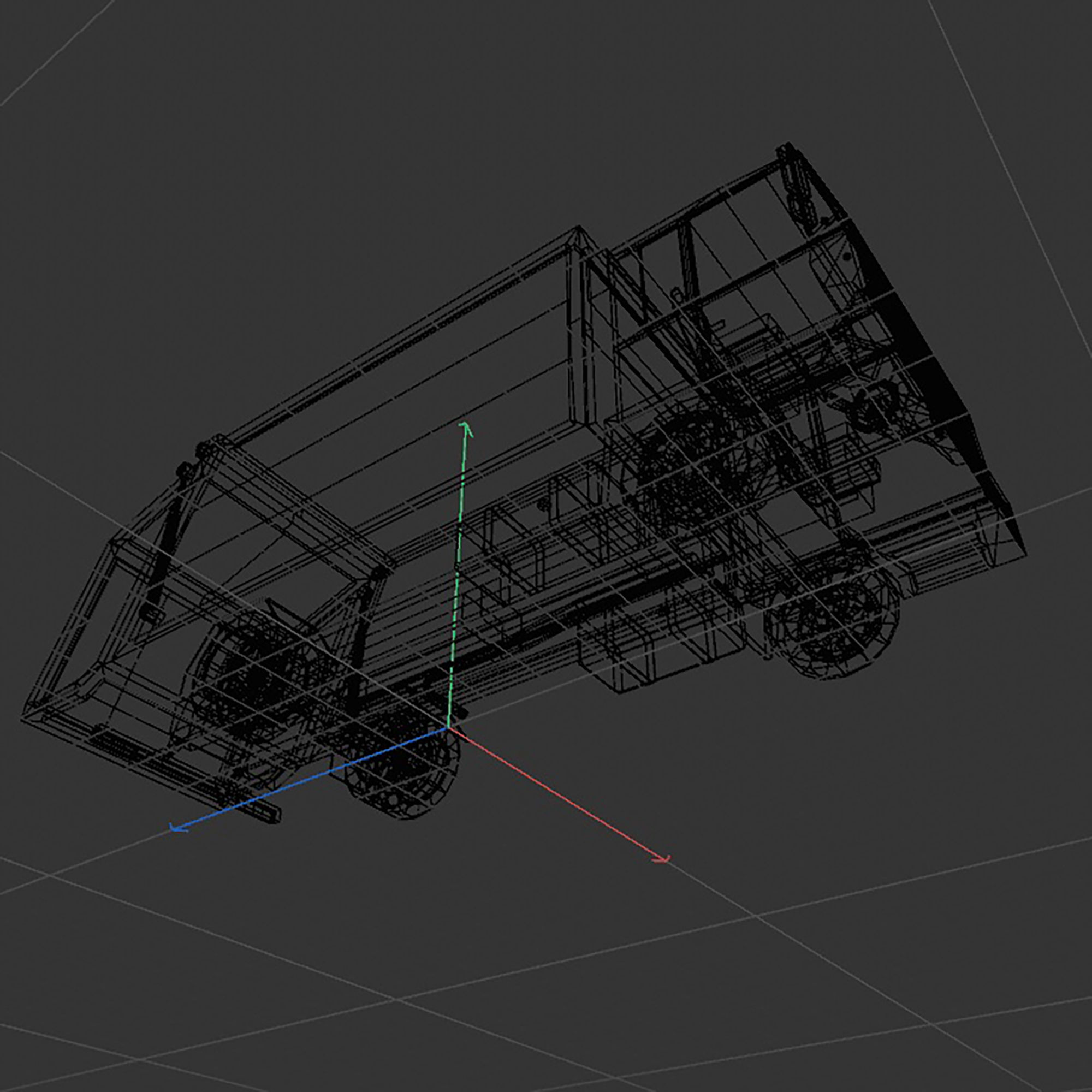 garbage truck Low-poly 3D model_14
