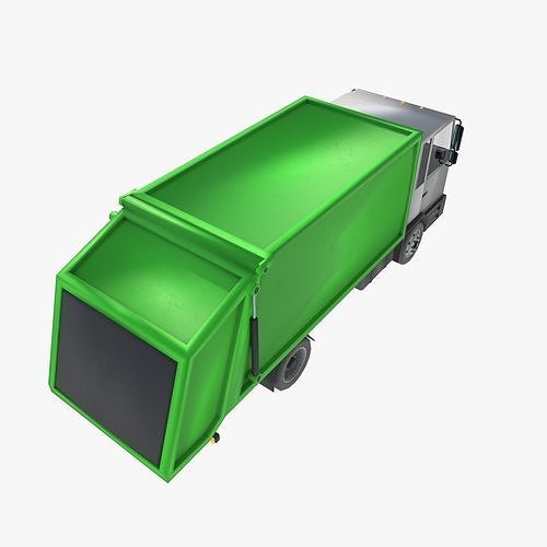 garbage truck Low-poly 3D model 6