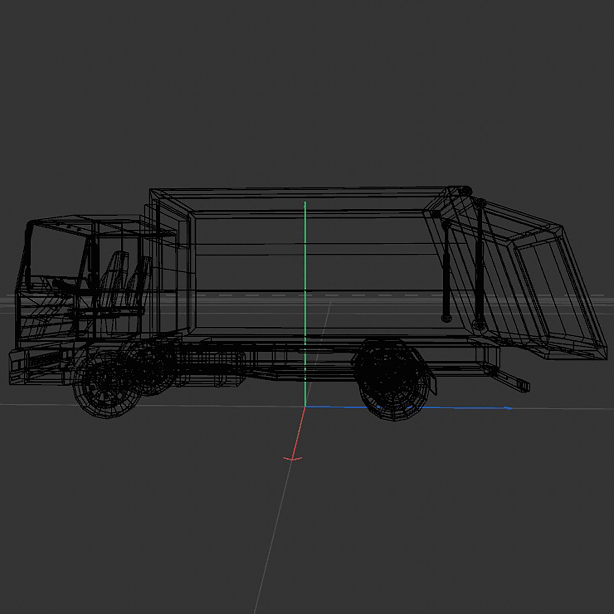 garbage truck Low-poly 3D model_15