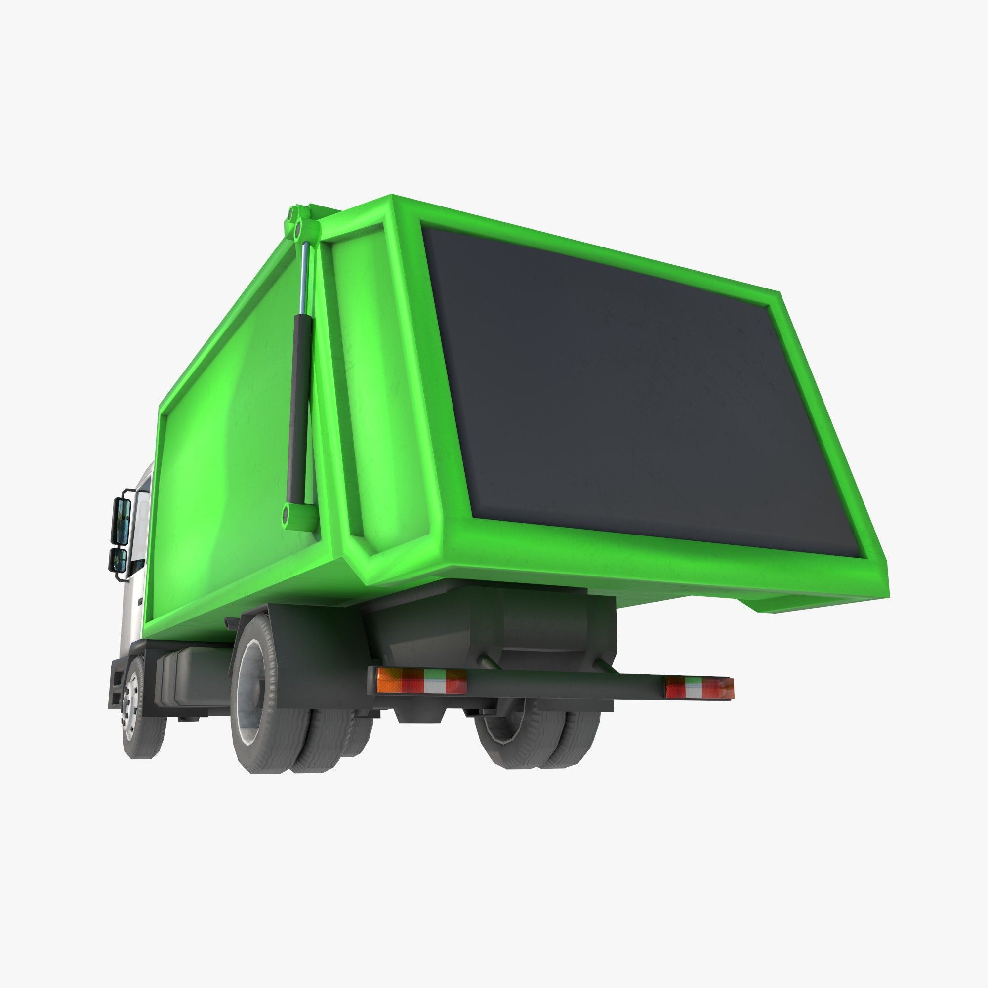 garbage truck Low-poly 3D model_3