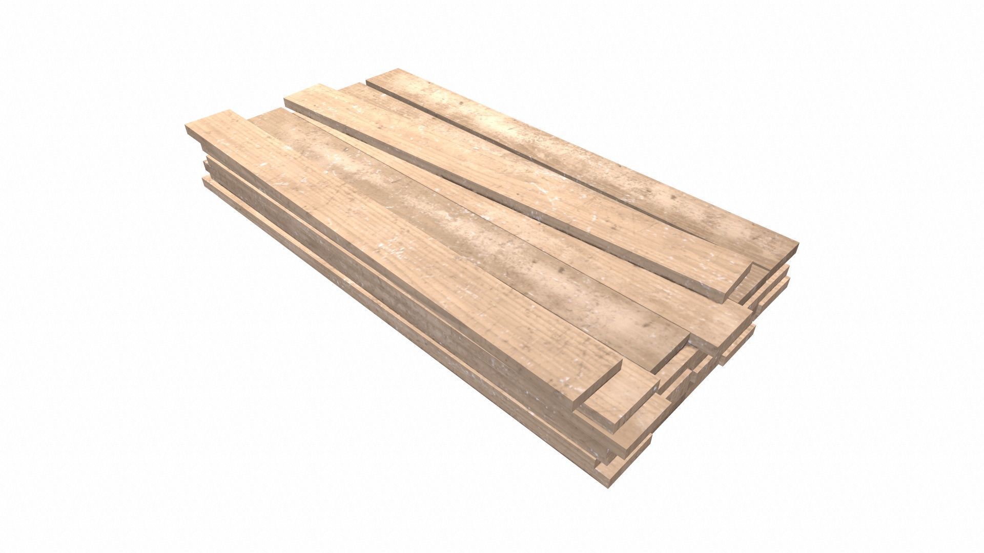 Wooden Pallet Low-poly 3D model_4