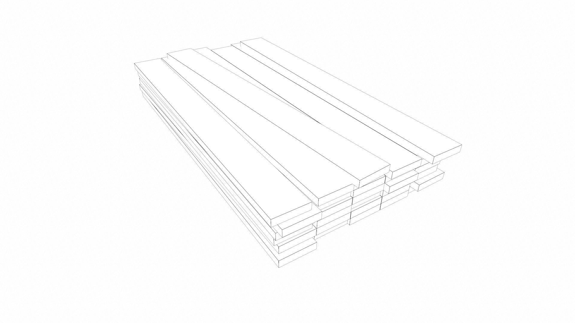 Wooden Pallet Low-poly 3D model_8