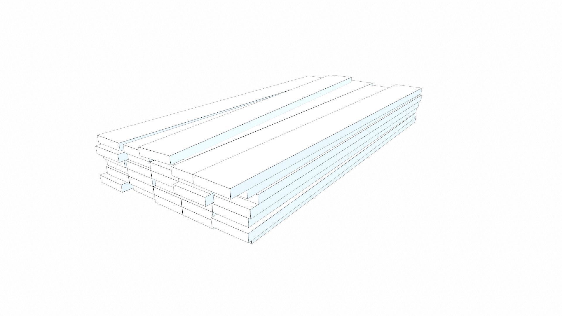 Wooden Pallet Low-poly 3D model_7