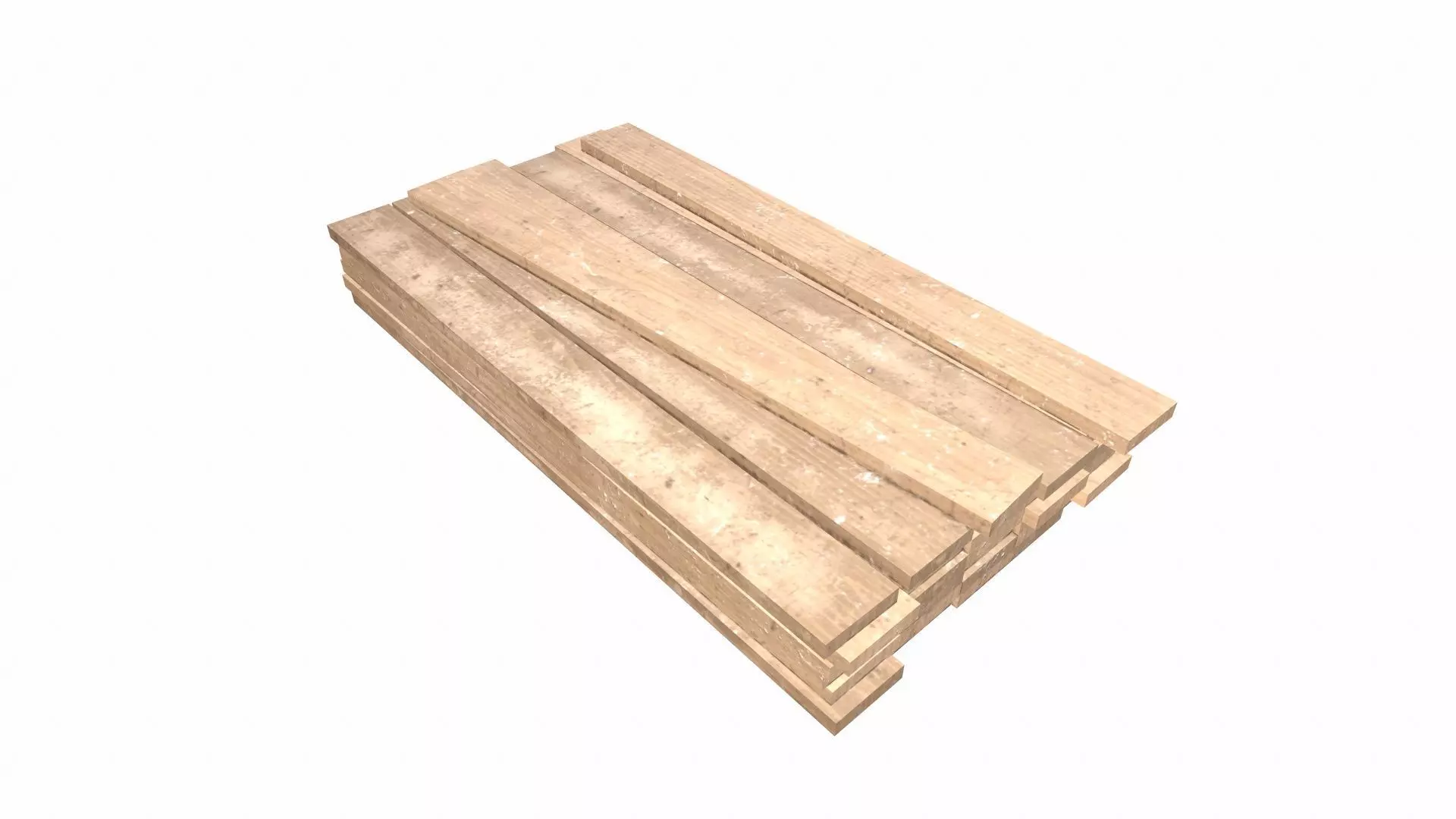 Wooden Pallet Low-poly 3D model_0