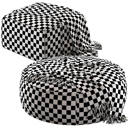 Globewest Orlando Seamed Ottomans 3D model 6