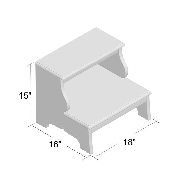 Hatolina Wood Step Stool  3D model_1