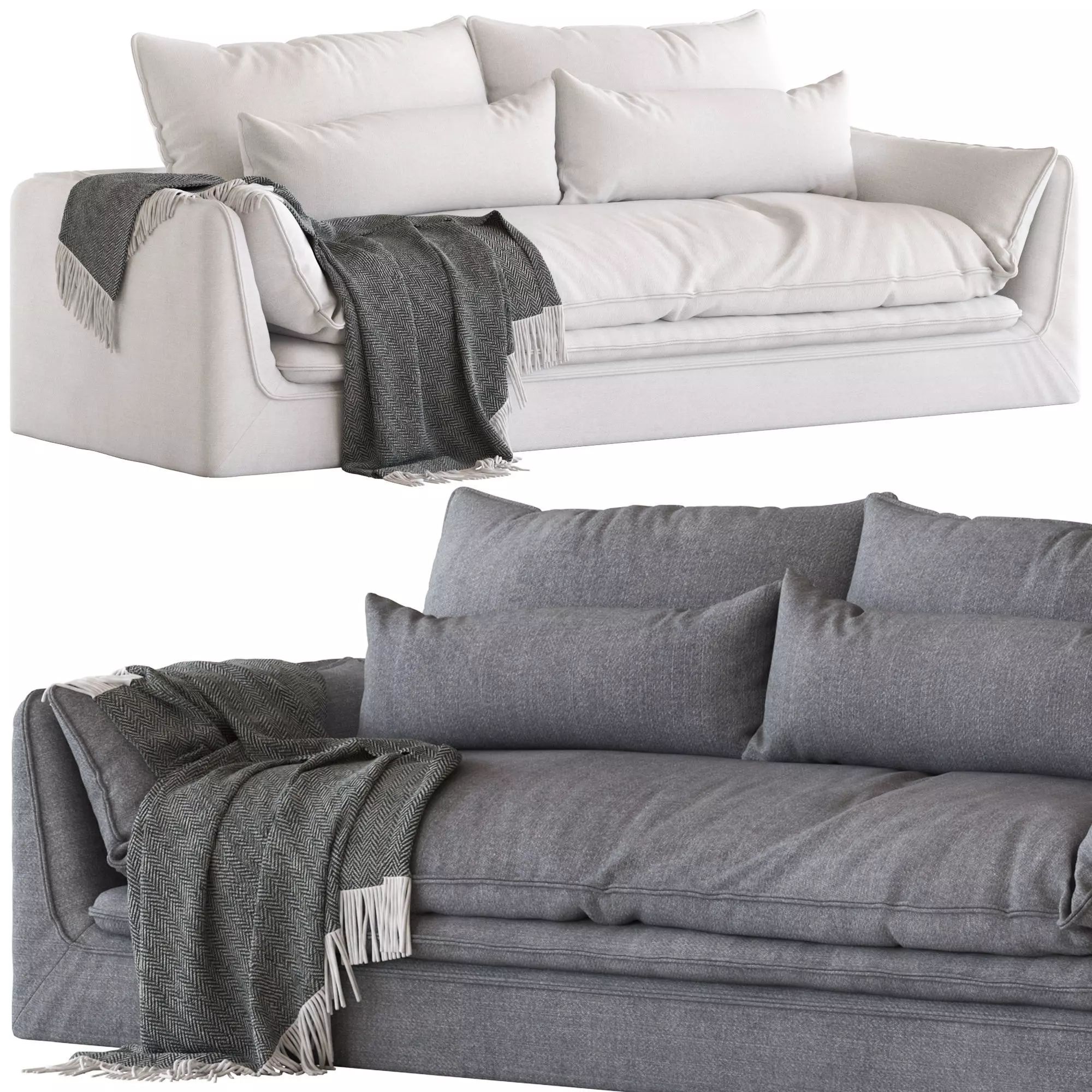 Globewest Orlando Seamed 4 Seater Sofa 3D model_0