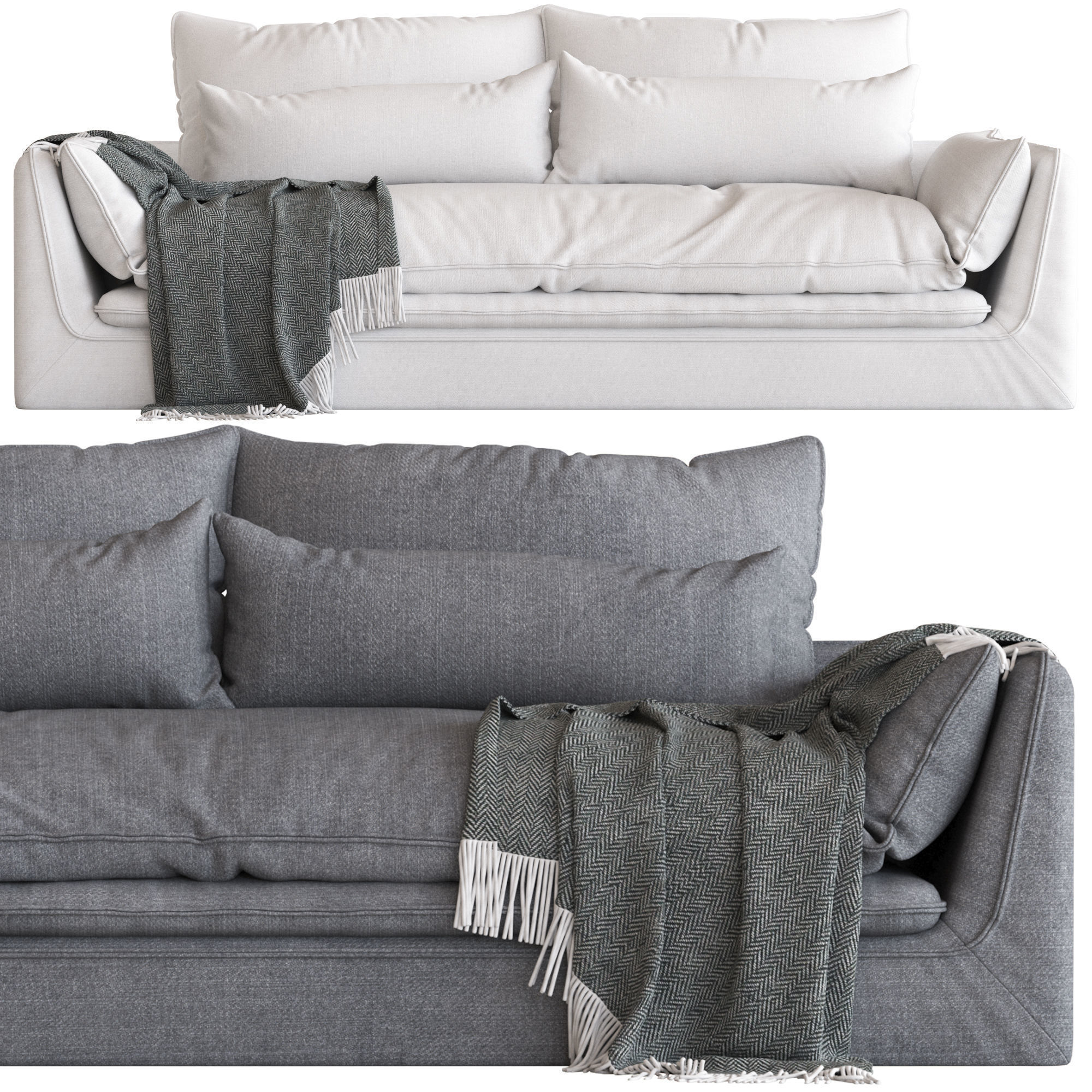 Globewest Orlando Seamed 4 Seater Sofa 3D model_3