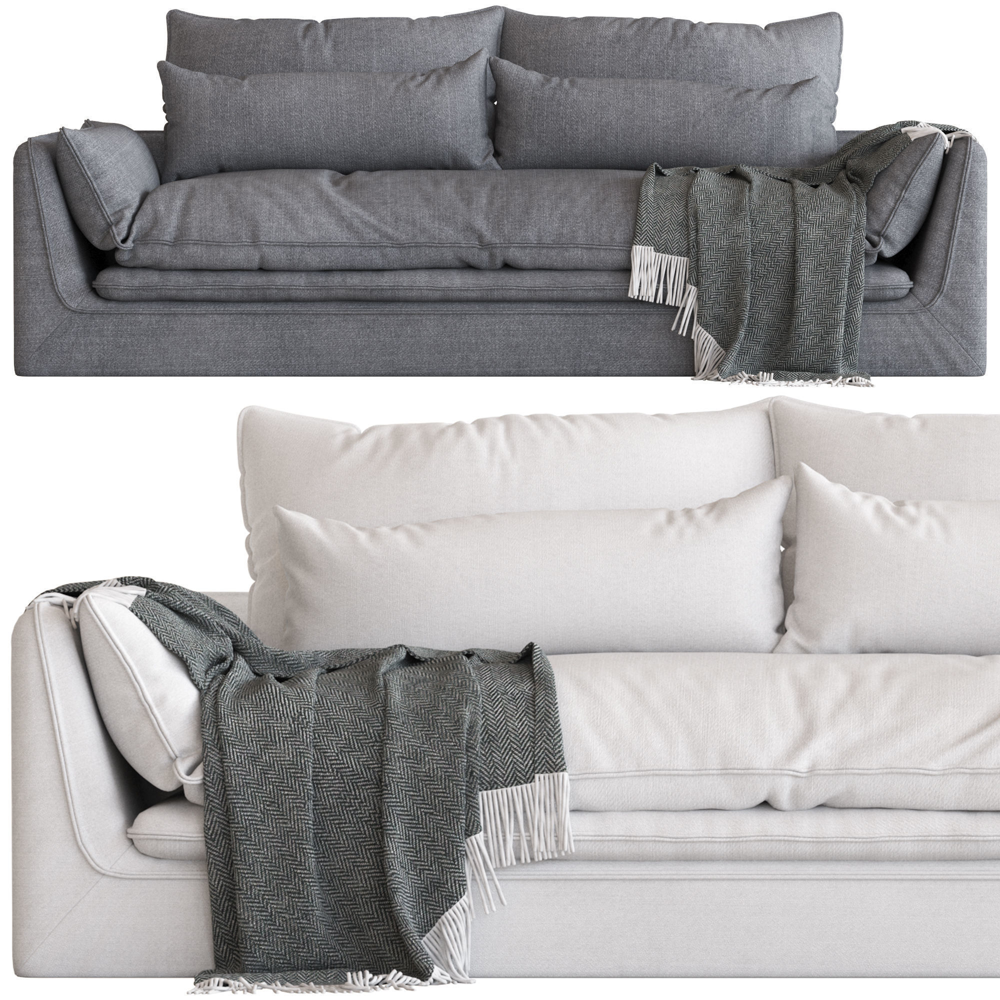 Globewest Orlando Seamed 4 Seater Sofa 3D model_2