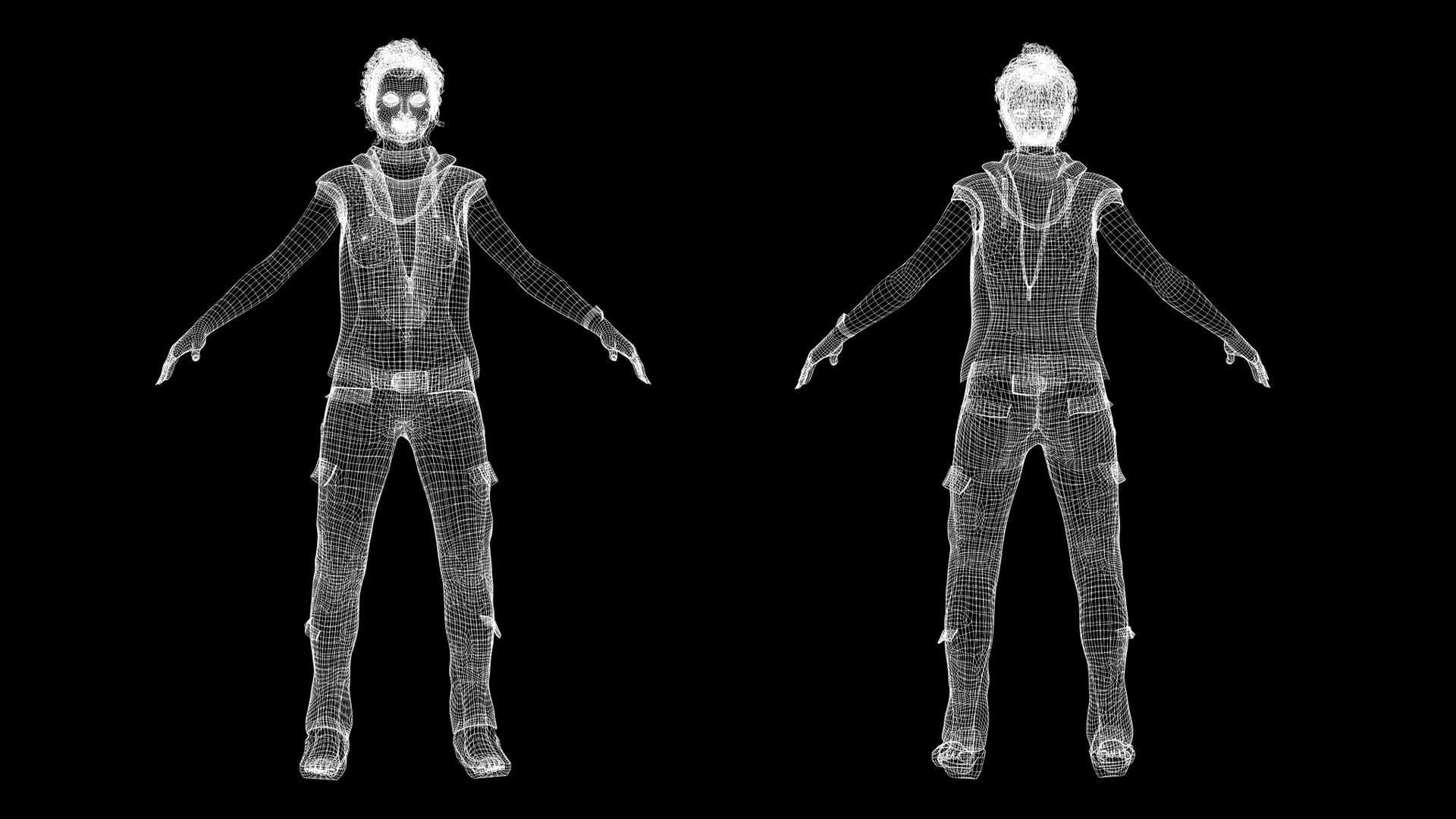 Realistic Female Adventurer 3D Model with Detailed Textures Low-poly 3D model_11