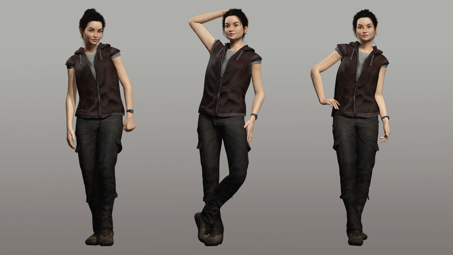 Realistic Female Adventurer 3D Model with Detailed Textures Low-poly 3D model_2