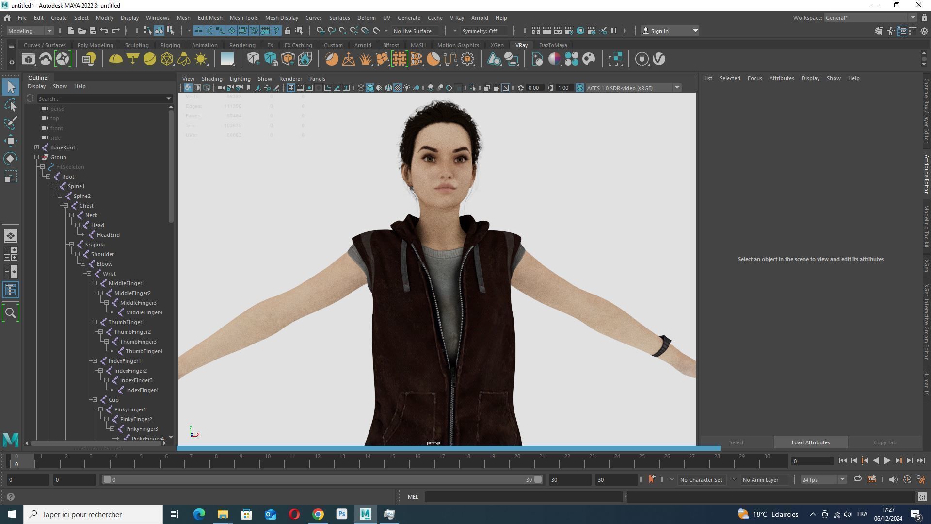 Realistic Female Adventurer 3D Model with Detailed Textures Low-poly 3D model_17