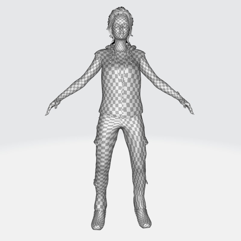 Realistic Female Adventurer 3D Model with Detailed Textures Low-poly 3D model_20