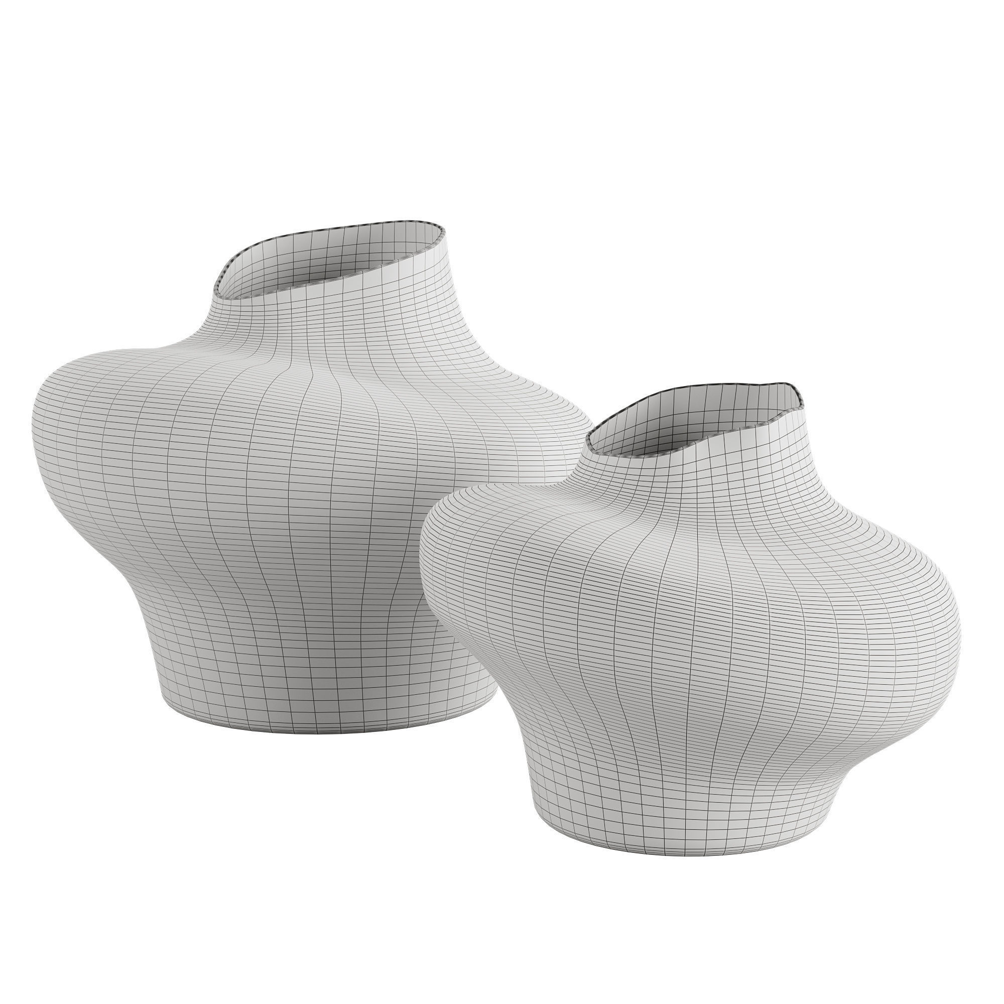 Uneven ceramic vase 3D model_4
