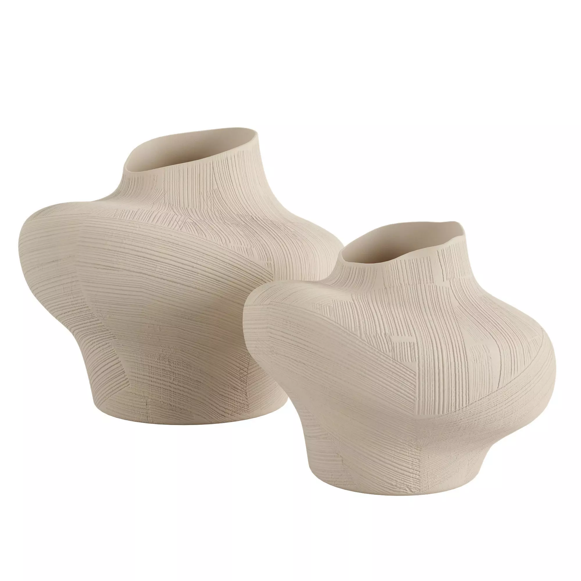 Uneven ceramic vase 3D model_0