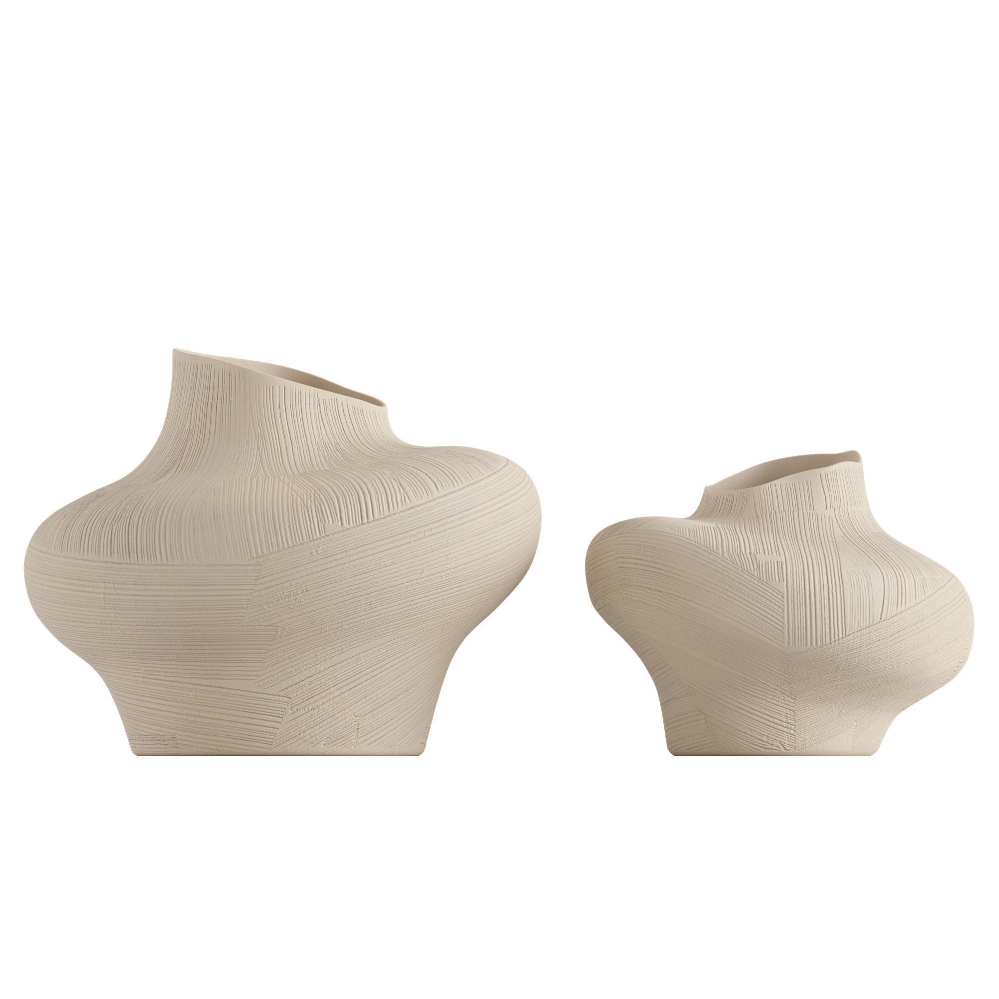 Uneven ceramic vase 3D model_2