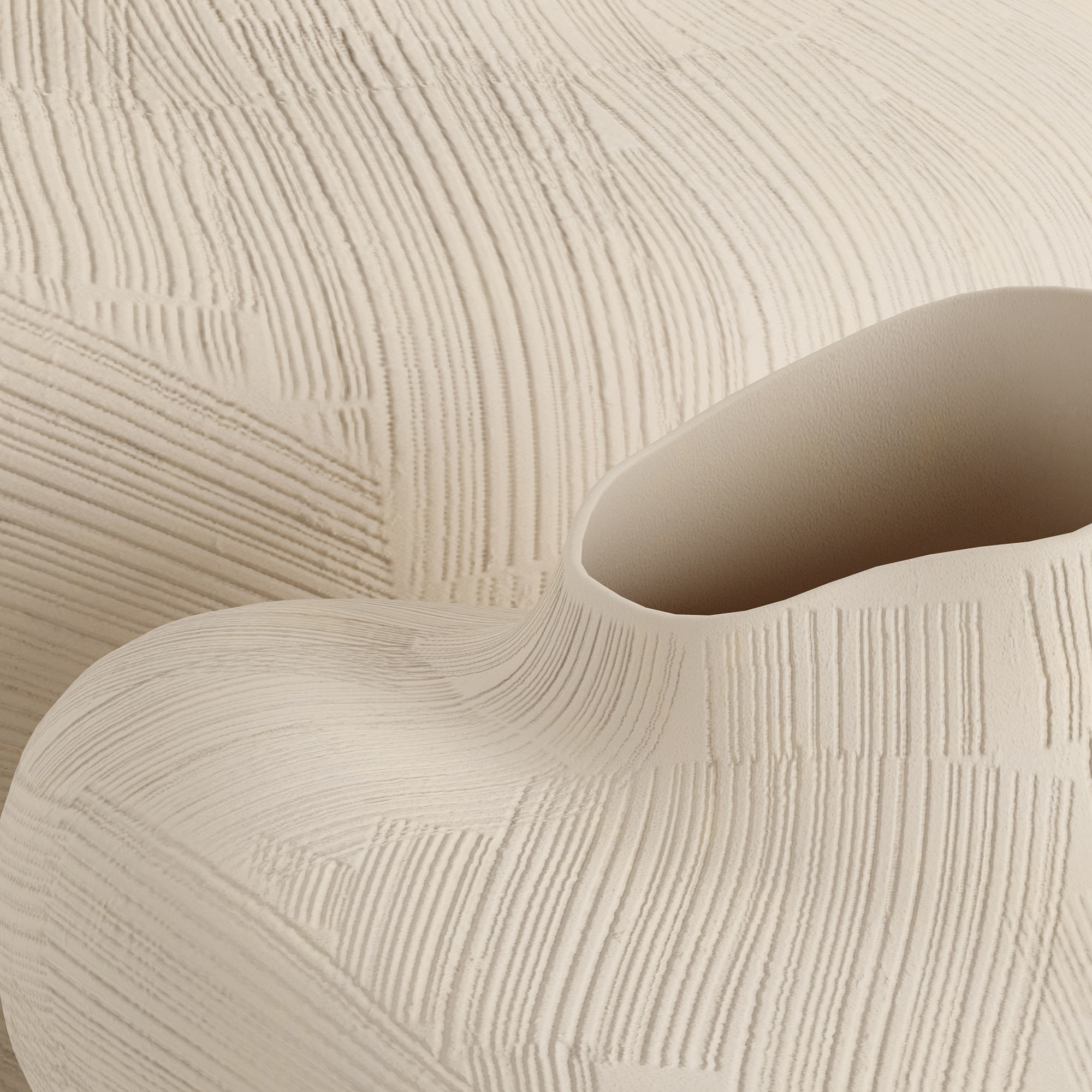 Uneven ceramic vase 3D model_3