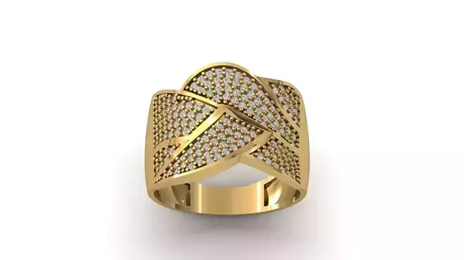 STL 3DM Print Ready Women Diamond Ring Lightweight Printable 