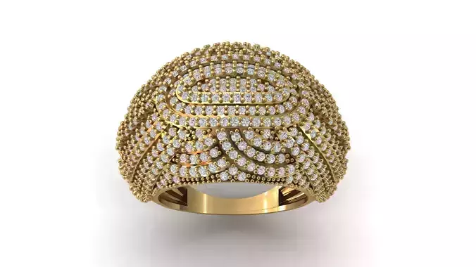 STL 3DM Print Ready Women Diamond Ring Lightweight Printable 