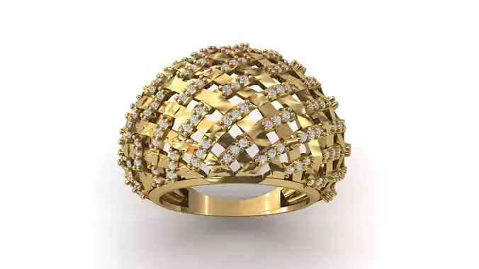 STL 3DM Print Ready Women Diamond Ring Lightweight Printable 