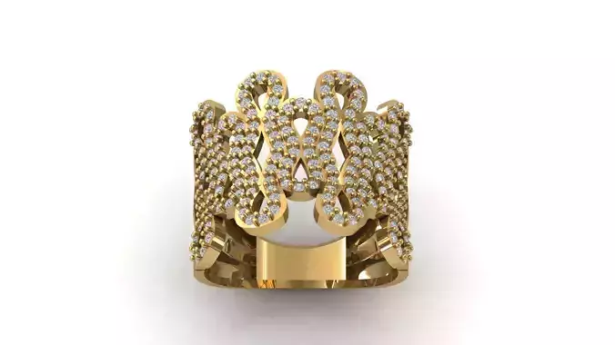 STL 3DM Print Ready Women Diamond Ring Lightweight Printable 