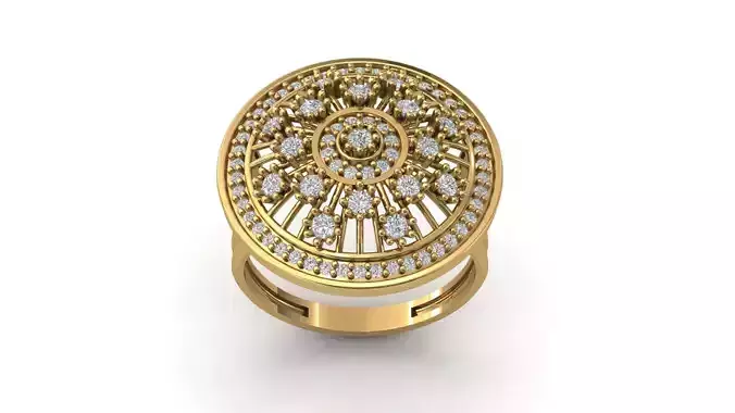 STL 3DM Print Ready Women Diamond Ring Lightweight Printable 