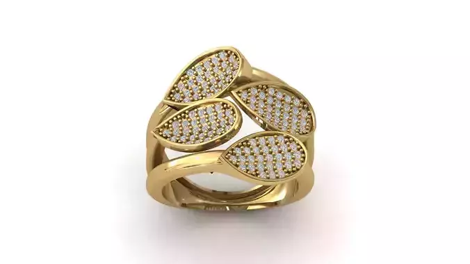 STL 3DM Print Ready Women Diamond Ring Lightweight Printable 