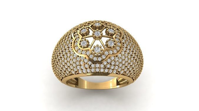 STL 3DM Print Ready Women Diamond Ring Lightweight Printable  3D print model