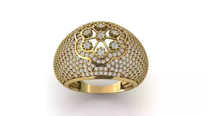 STL 3DM Print Ready Women Diamond Ring Lightweight Printable 