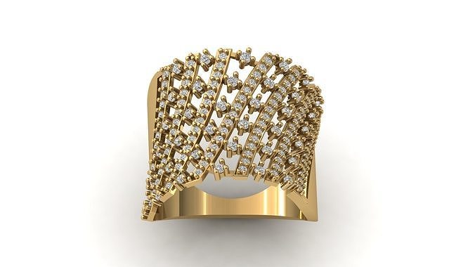STL 3DM Print Ready Women Diamond Ring Lightweight Printable  3D print model