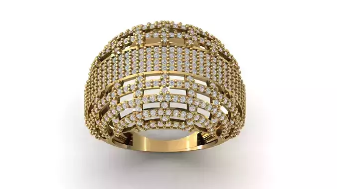 STL 3DM Print Ready Women Diamond Ring Lightweight Printable 