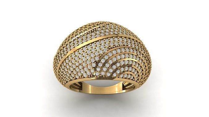 STL 3DM Print Ready Women Diamond Ring Lightweight Printable  3D print model