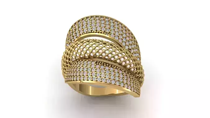 STL 3DM Print Ready Women Diamond Ring Lightweight Printable 