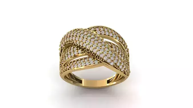 STL 3DM Print Ready Women Diamond Ring Lightweight Printable 