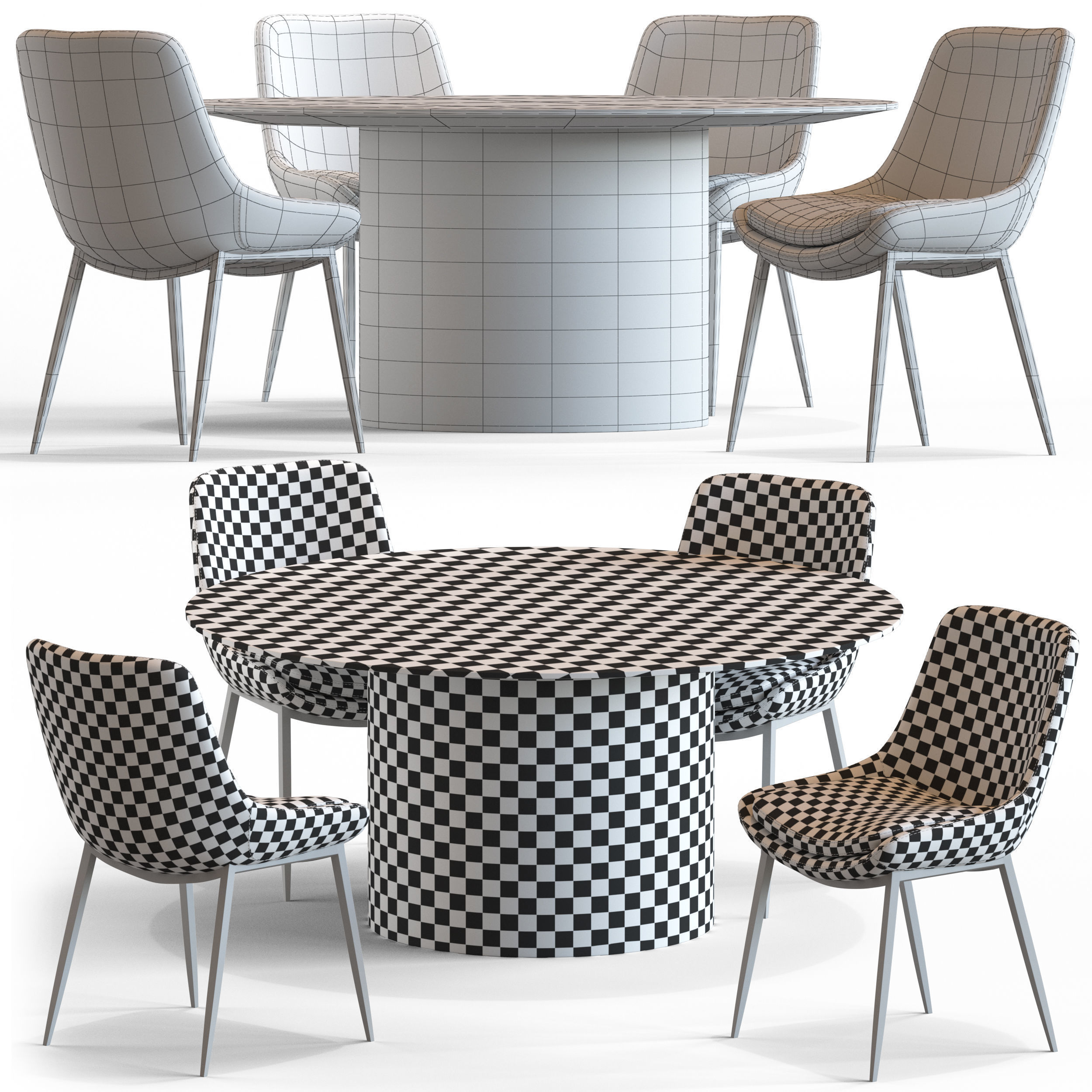 Globewest Pepper Dinning Chair and Geo Table 3D model_3