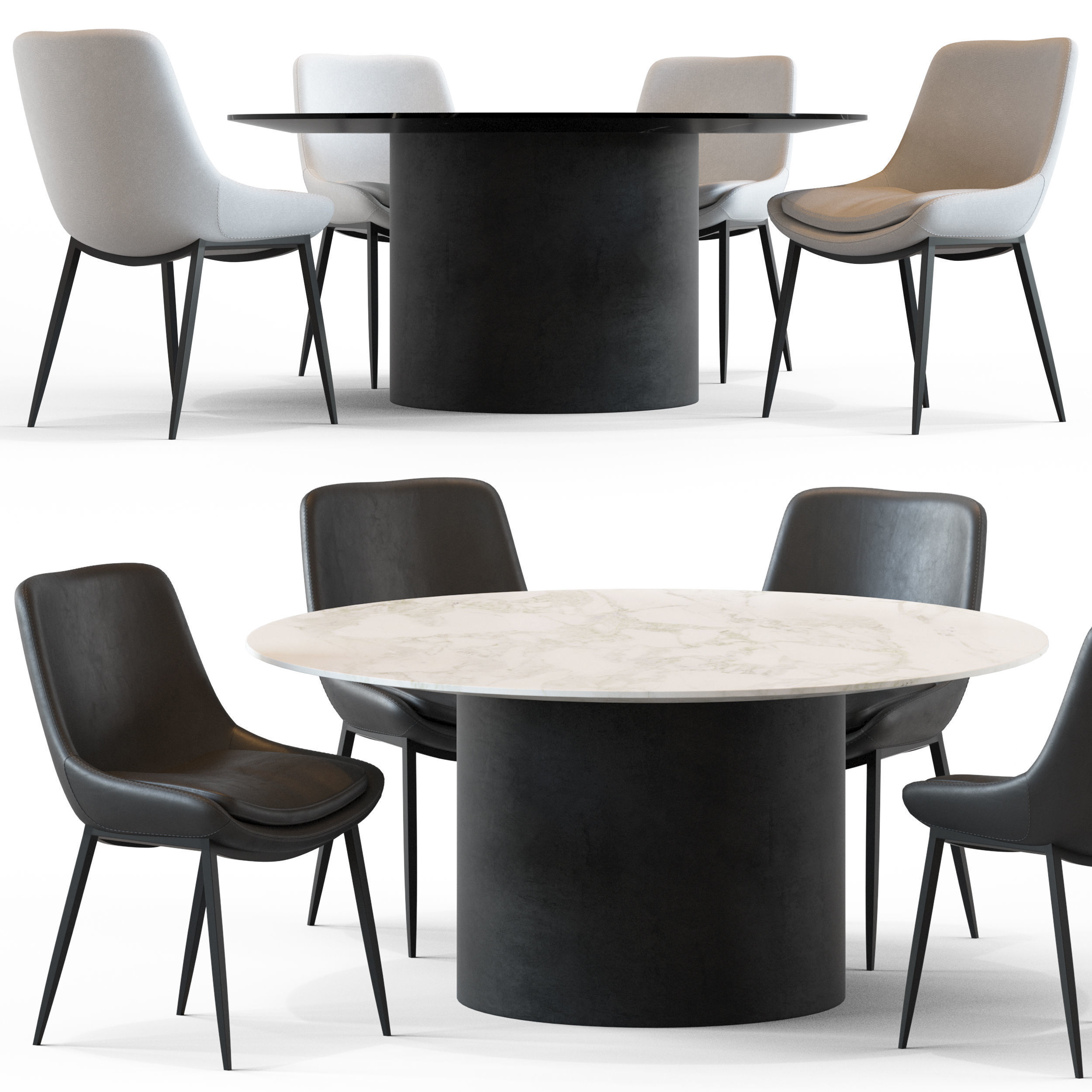Globewest Pepper Dinning Chair and Geo Table 3D model_1