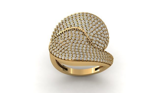 STL 3DM Print Ready Women Diamond Ring Lightweight Printable  3D print model