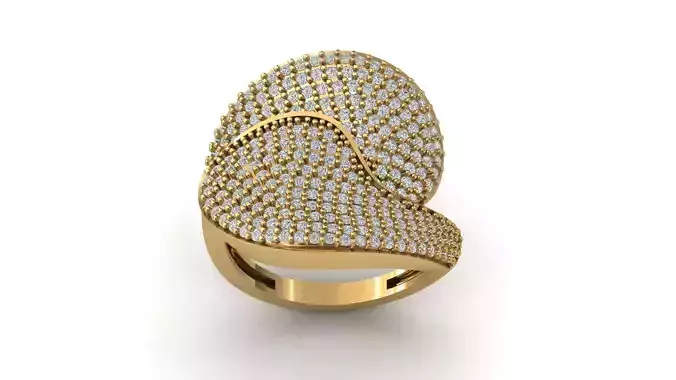 STL 3DM Print Ready Women Diamond Ring Lightweight Printable 