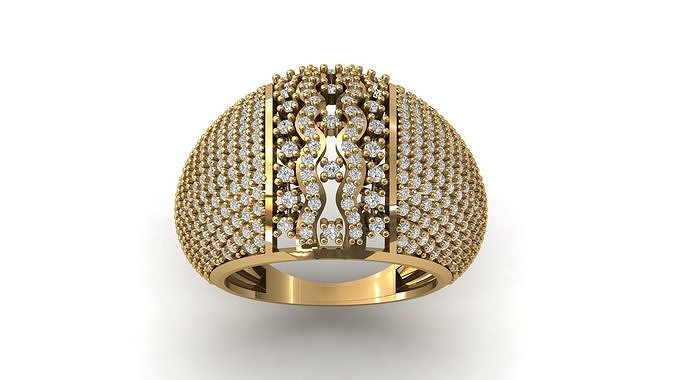 STL 3DM Print Ready Women Diamond Ring Lightweight Printable  3D print model