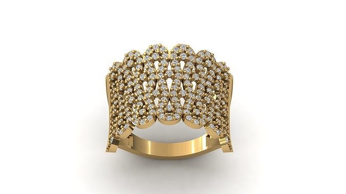 STL 3DM Print Ready Women Diamond Ring Lightweight Printable  3D print model
