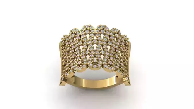 STL 3DM Print Ready Women Diamond Ring Lightweight Printable 