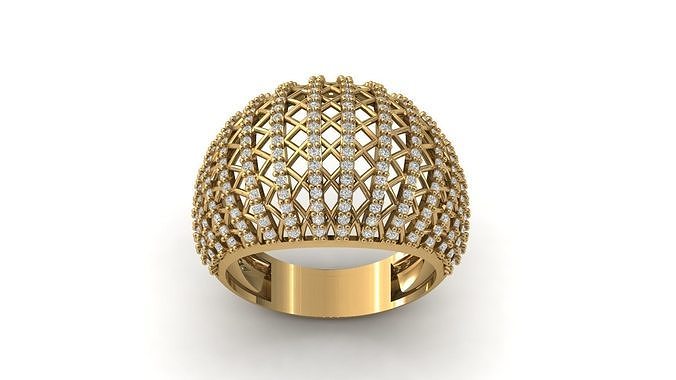 STL 3DM Print Ready Women Diamond Ring Lightweight Printable  3D print model