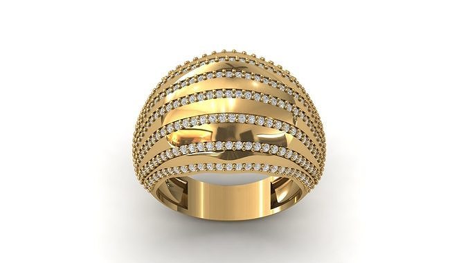 STL 3DM Print Ready Women Diamond Ring Lightweight Printable  3D print model