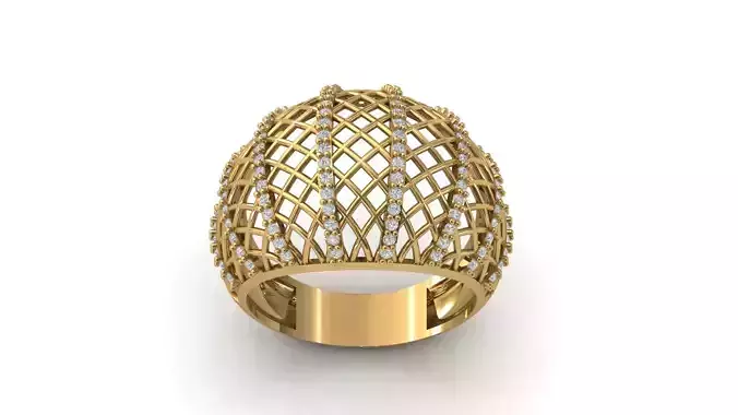 STL 3DM Print Ready Women Diamond Ring Lightweight Printable 