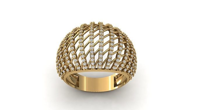STL 3DM Print Ready Women Diamond Ring Lightweight Printable  3D print model
