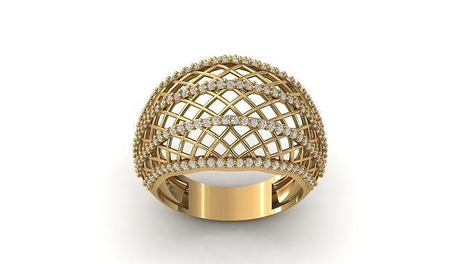 STL 3DM Print Ready Women Diamond Ring Lightweight Printable  3D print model