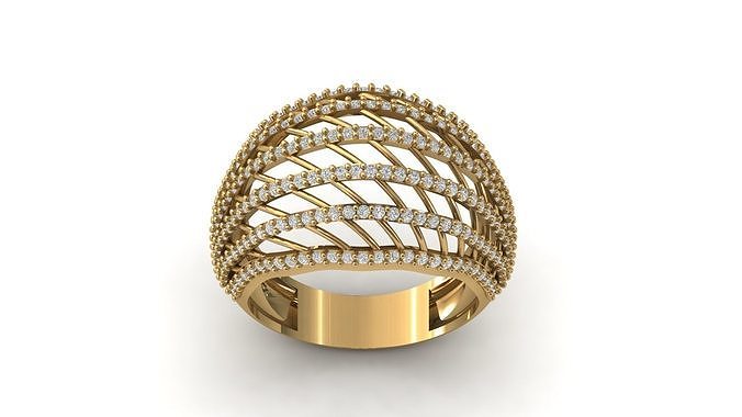 STL 3DM Print Ready Women Diamond Ring Lightweight Printable  3D print model