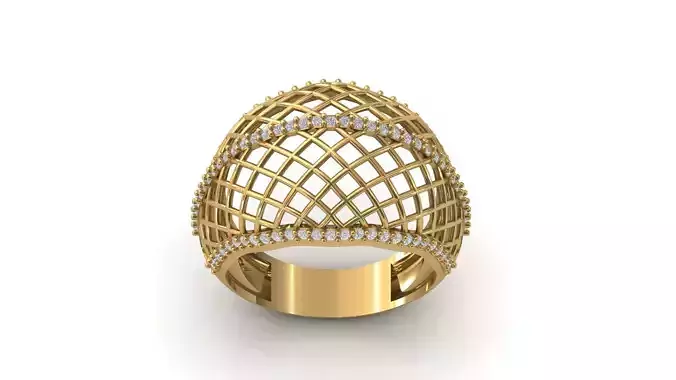 STL 3DM Print Ready Women Diamond Ring Lightweight Printable 