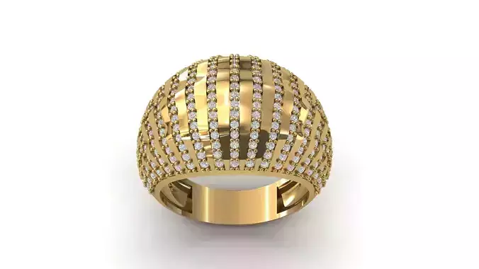 STL 3DM Print Ready Women Diamond Ring Lightweight Printable 