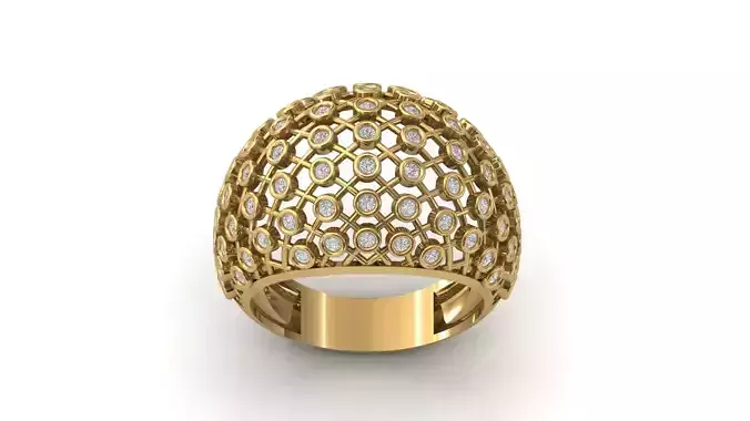 STL 3DM Print Ready Women Diamond Ring Lightweight Printable 